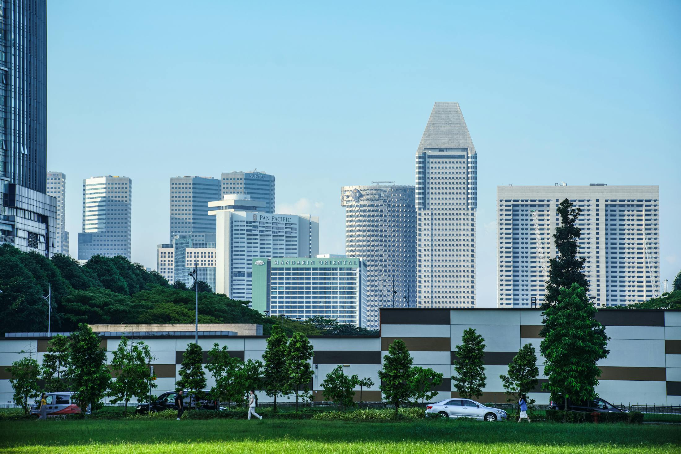 Singapore CBD skyline with major financial towers and business district activity