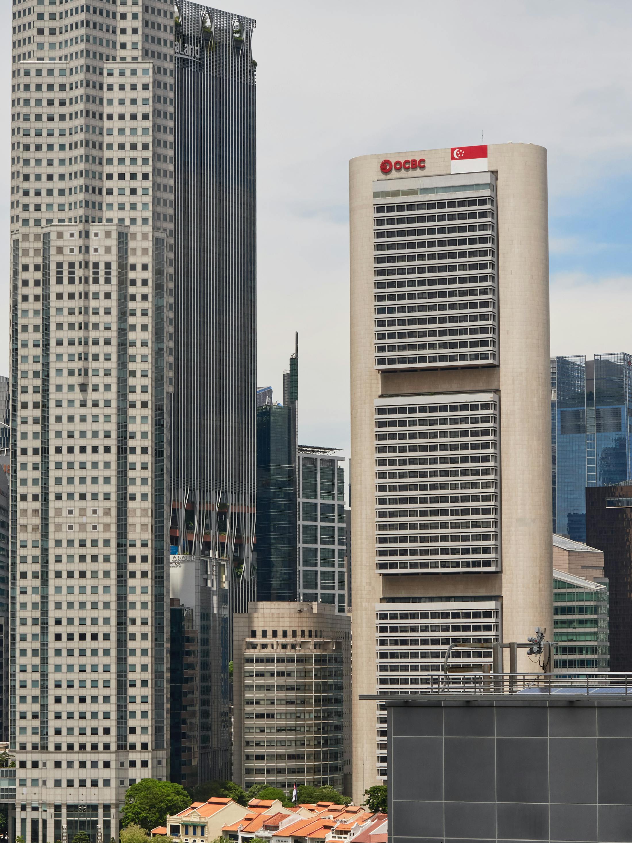 Shenton Way business district skyline in Singapore with modern office towers